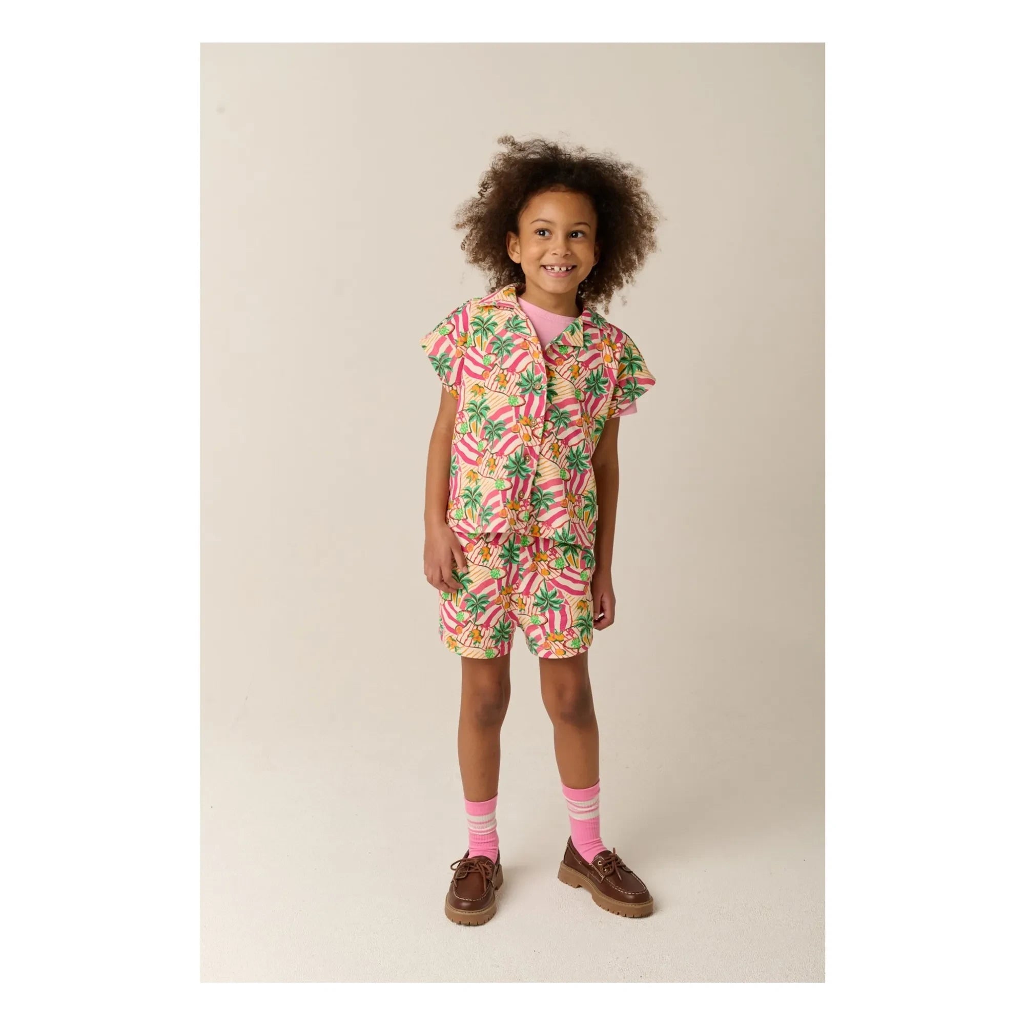 Tumble N'Dry - Camisa de algodón orgánico Vitoria Palm | Rosa