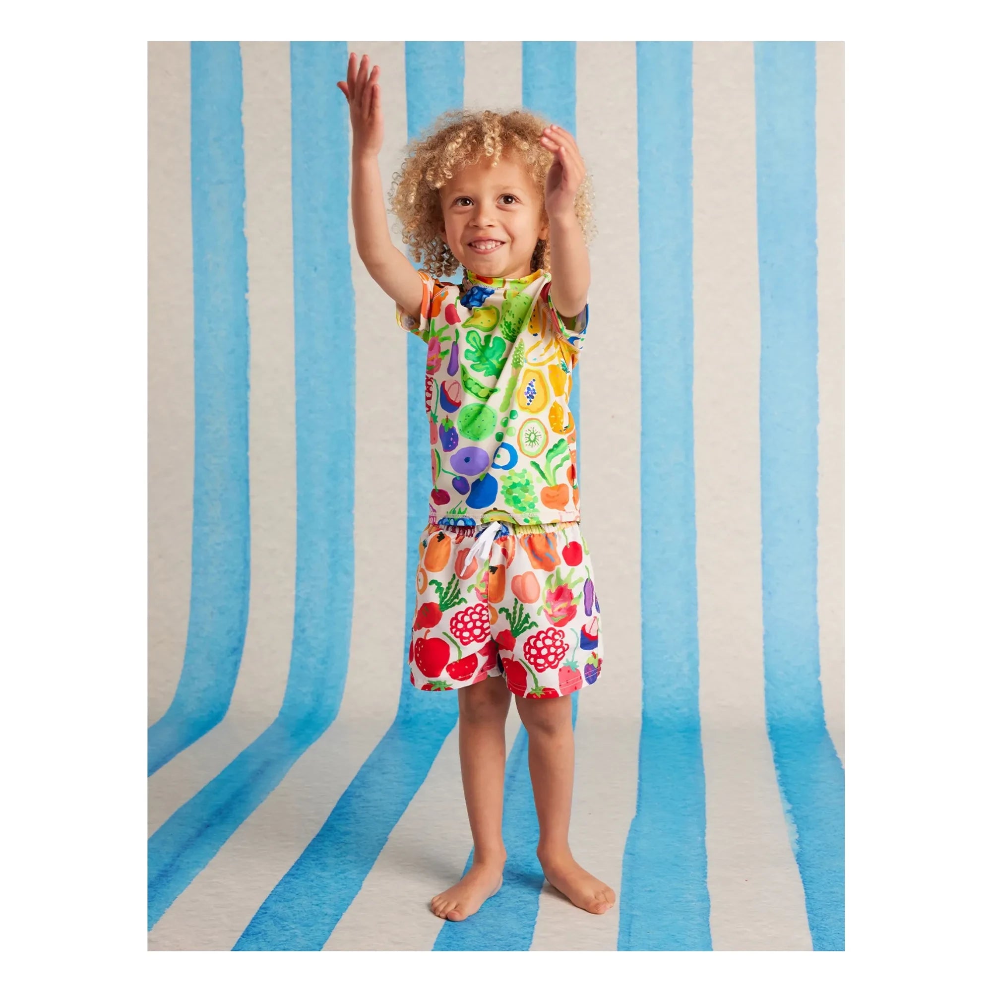 Halcyon Nights - Camiseta de baño de lycra de protección UV reciclada Fruit | Crudo