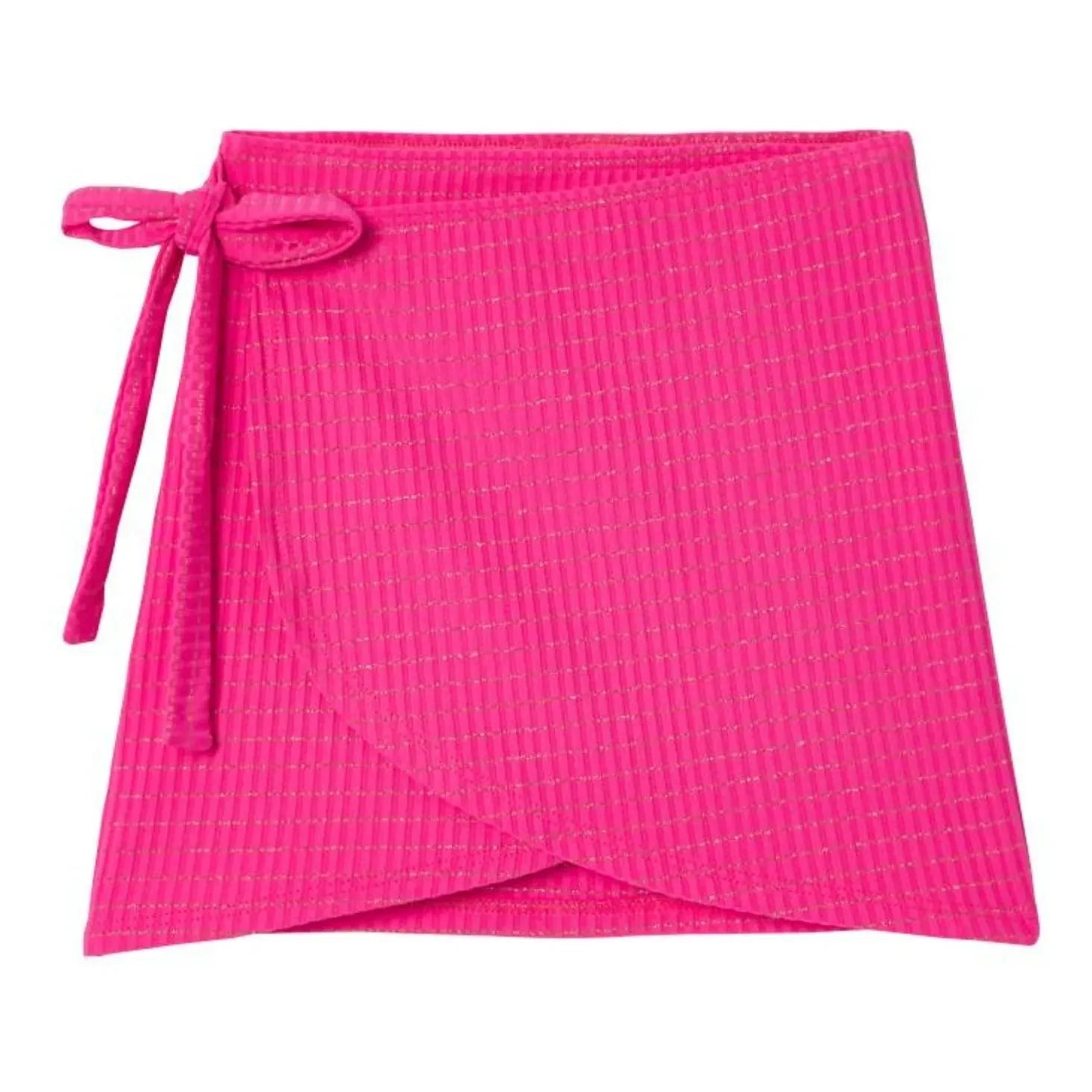 Lison Paris - Falda de traje de baño metálica a rayas | Fucsia