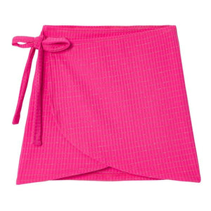 Lison Paris - Falda de traje de baño metálica a rayas | Fucsia