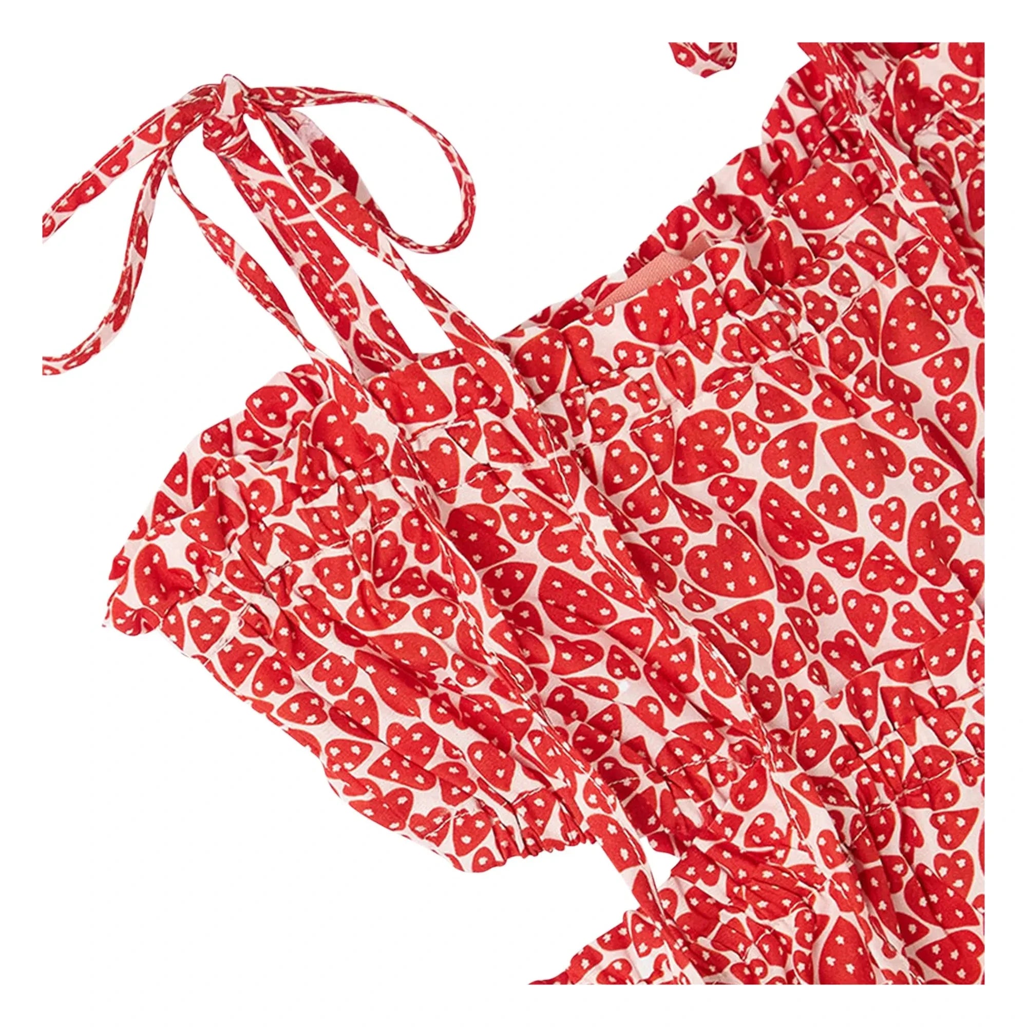 Fábula - Vestido de Corazones de Corte Medio | Rojo