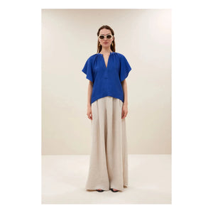 By Bar - Vina Blusa brillante | Azul real