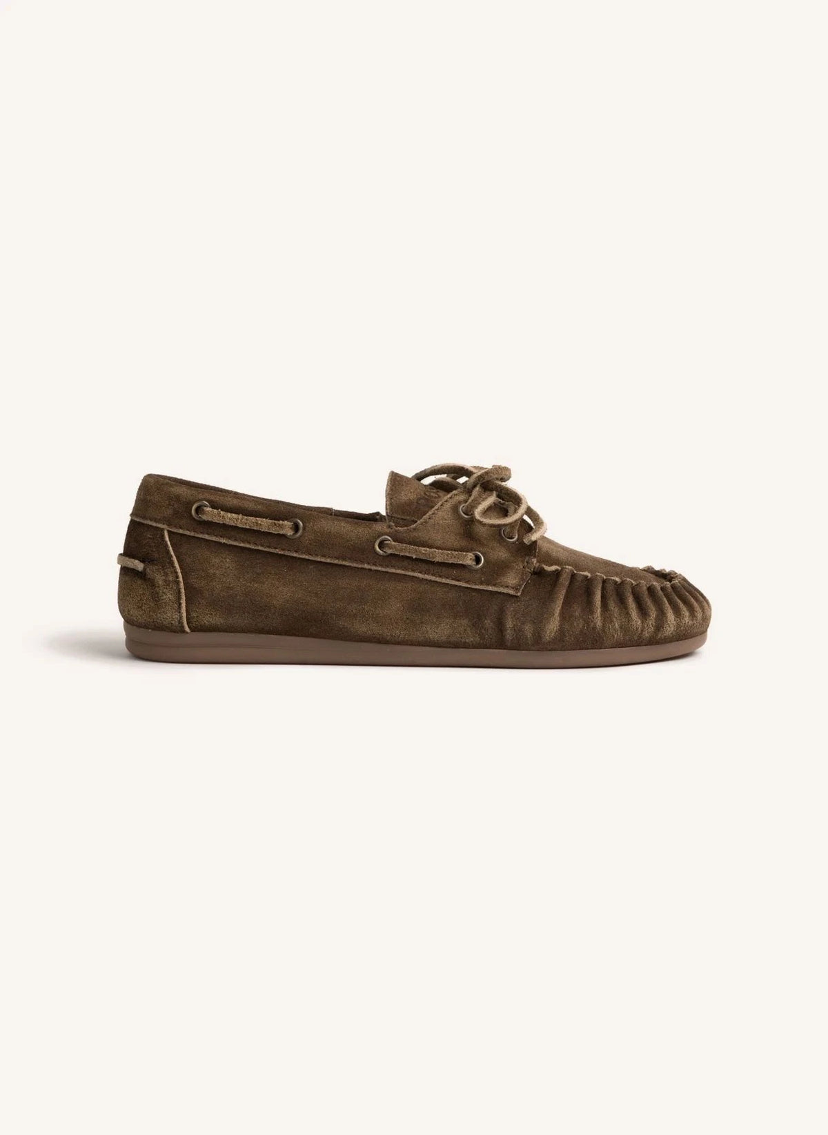 Posa - Zapatos de barco de ante arrugado | Marrón