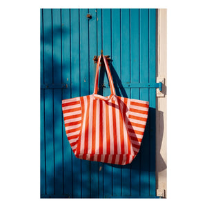 Rose in April - Bolso tote a rayas Elisa | Rojo