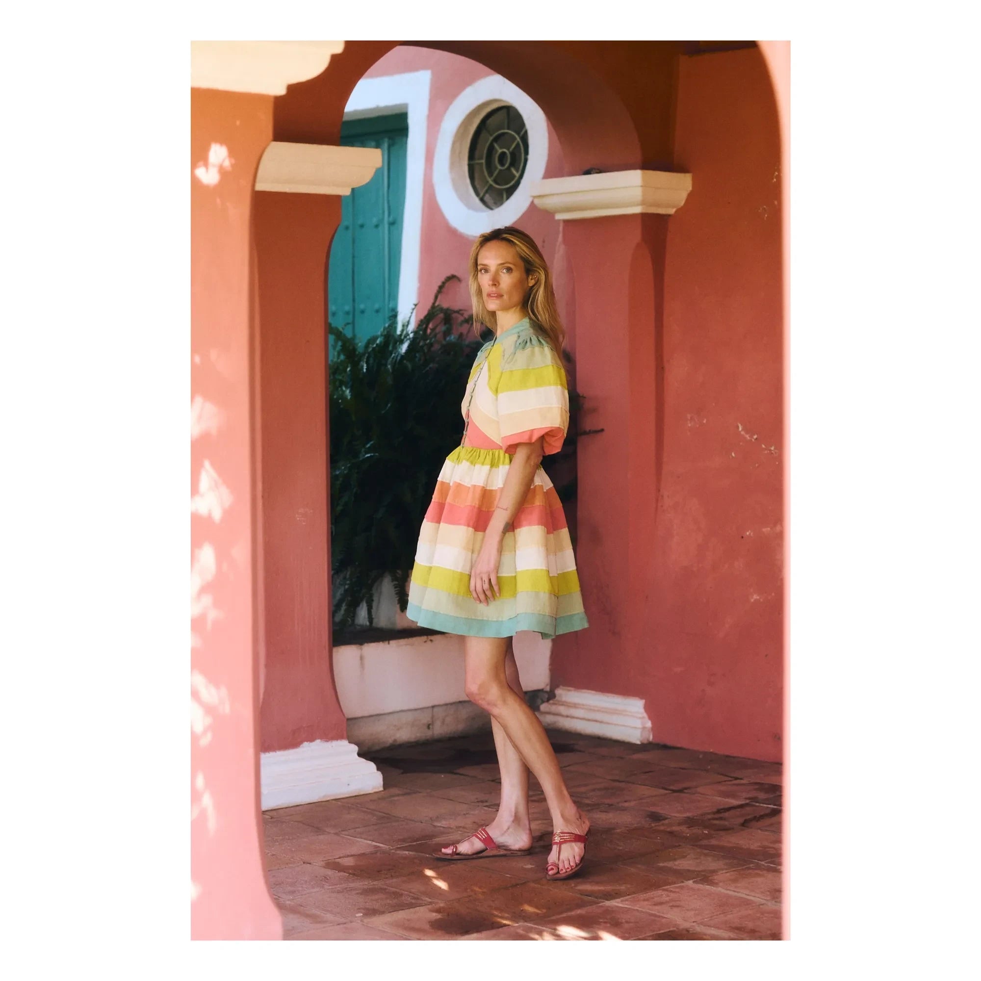 Maria de la Orden - Vestido de algodón Daisy | Azul Verde