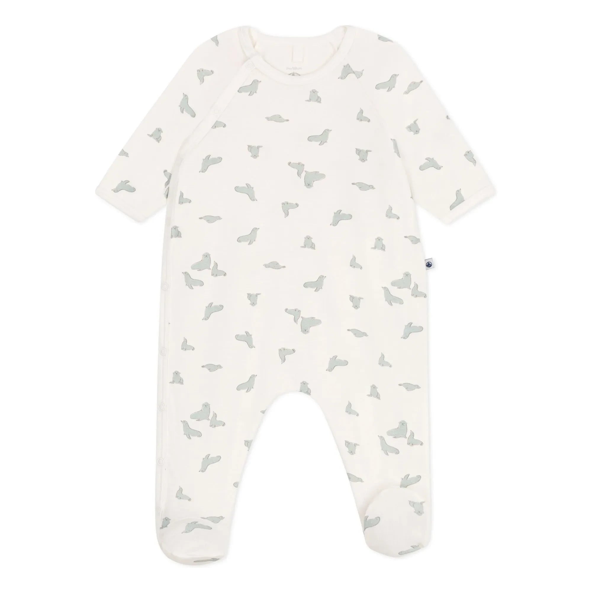 Petit Bateau - Barinou Organik Pamuklu Ayaklı Pijama | Ekru