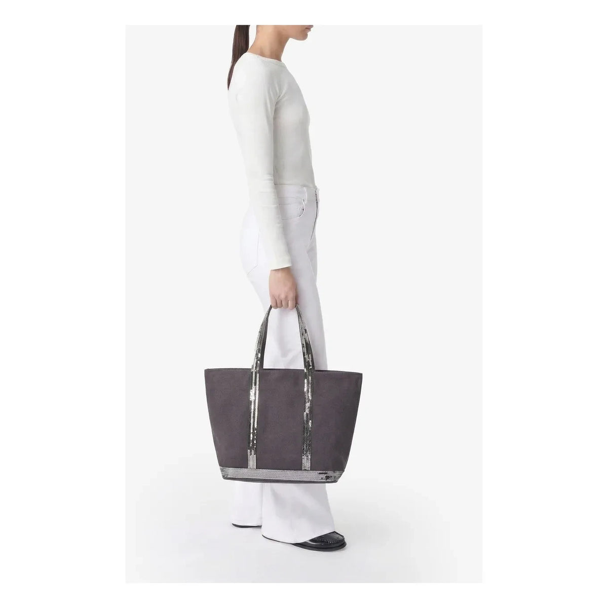 Vanessa Bruno - Bolso tote con cremallera L | Gris carbón