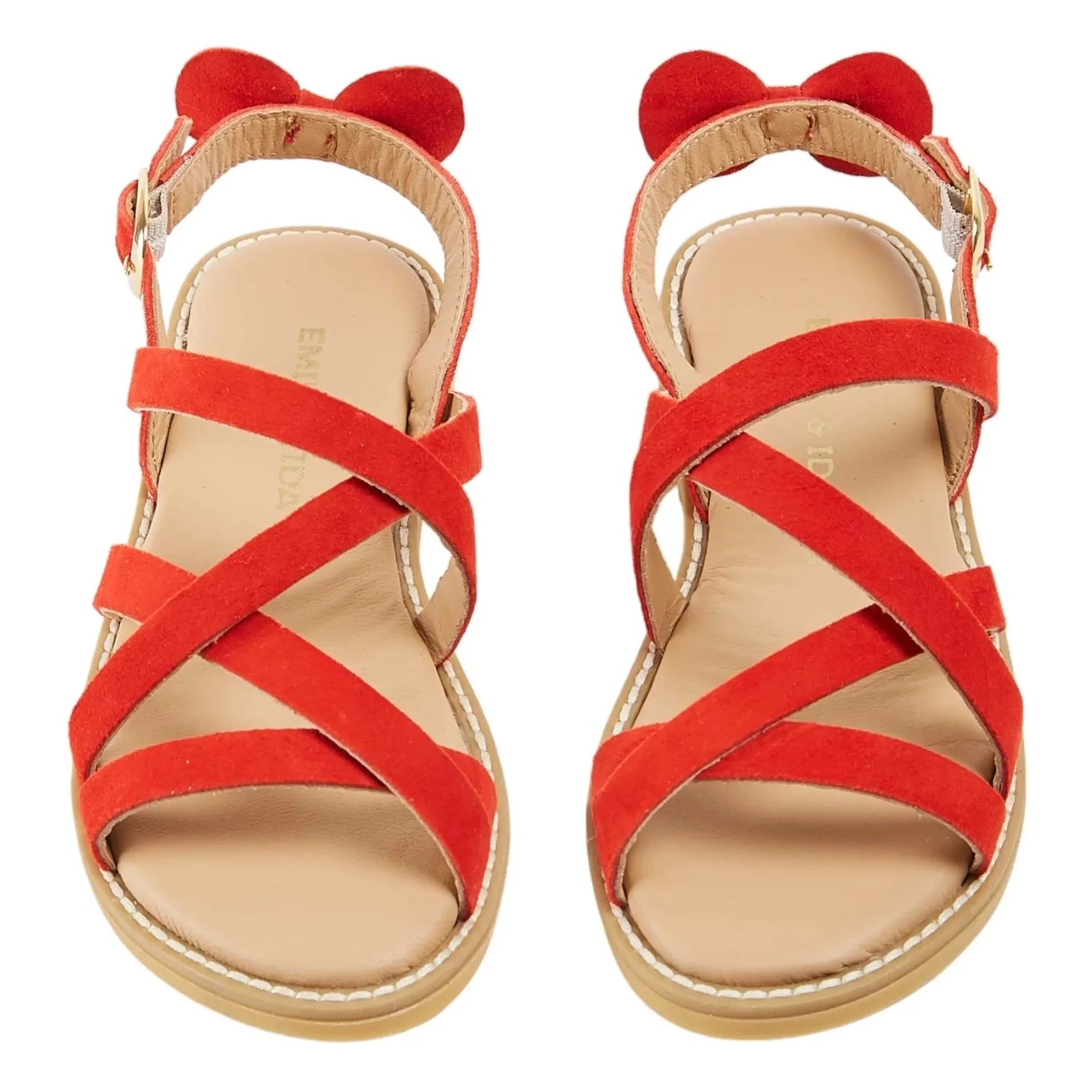Emile et Ida - Sandalias de piel con tiras cruzadas | Rojo