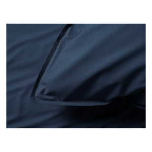 Funda de almohada de percal de algodón orgánico, suite 702 | Azul marino