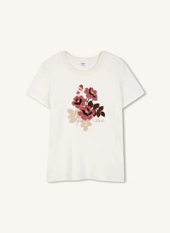 Chloé - Camiseta floral de algodón orgánico | Chalk