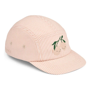Liewood - Sombrero a rayas de seersucker de algodón orgánico Rory | Rosa