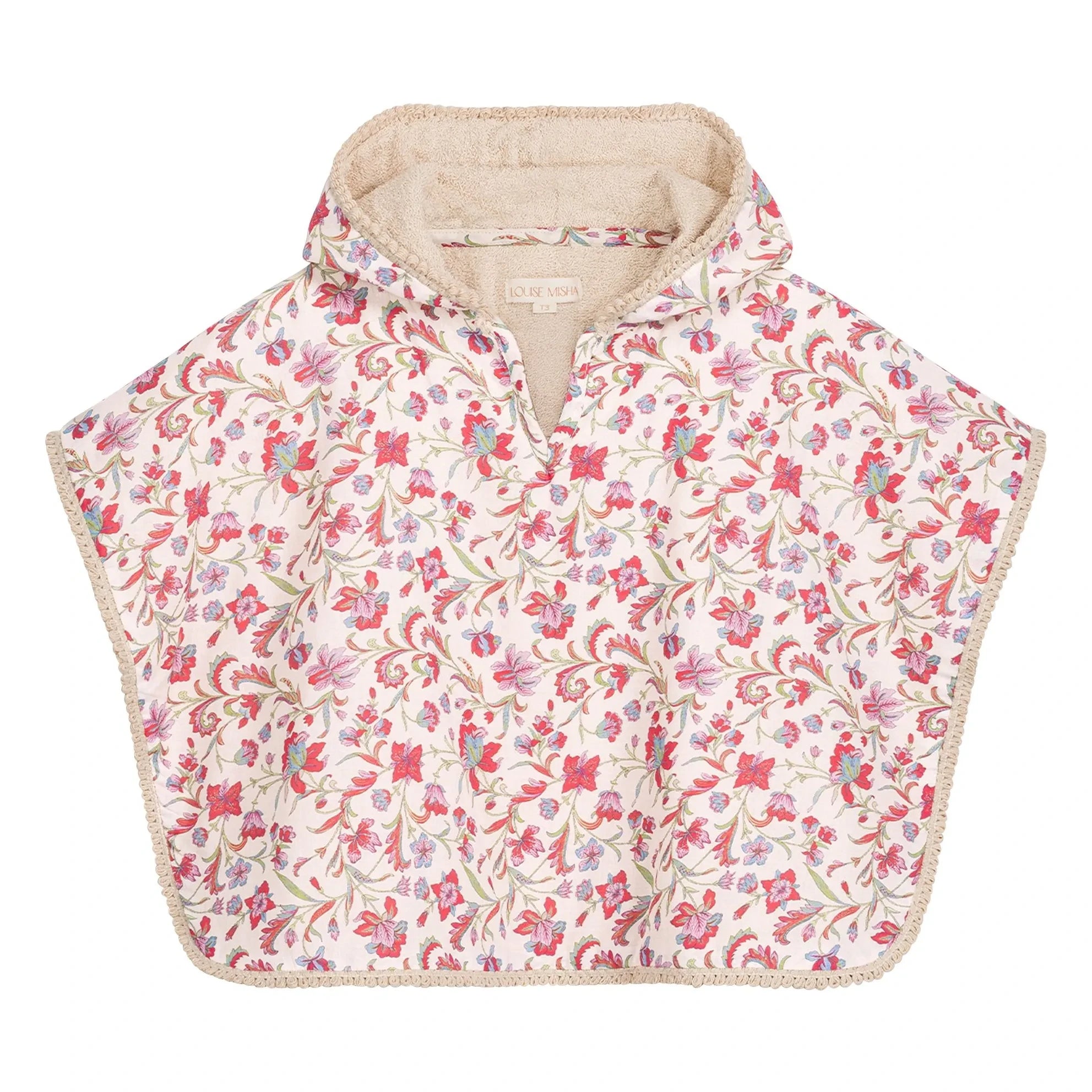 Louise Misha - Poncho de baño Mael de algodón orgánico | Crema