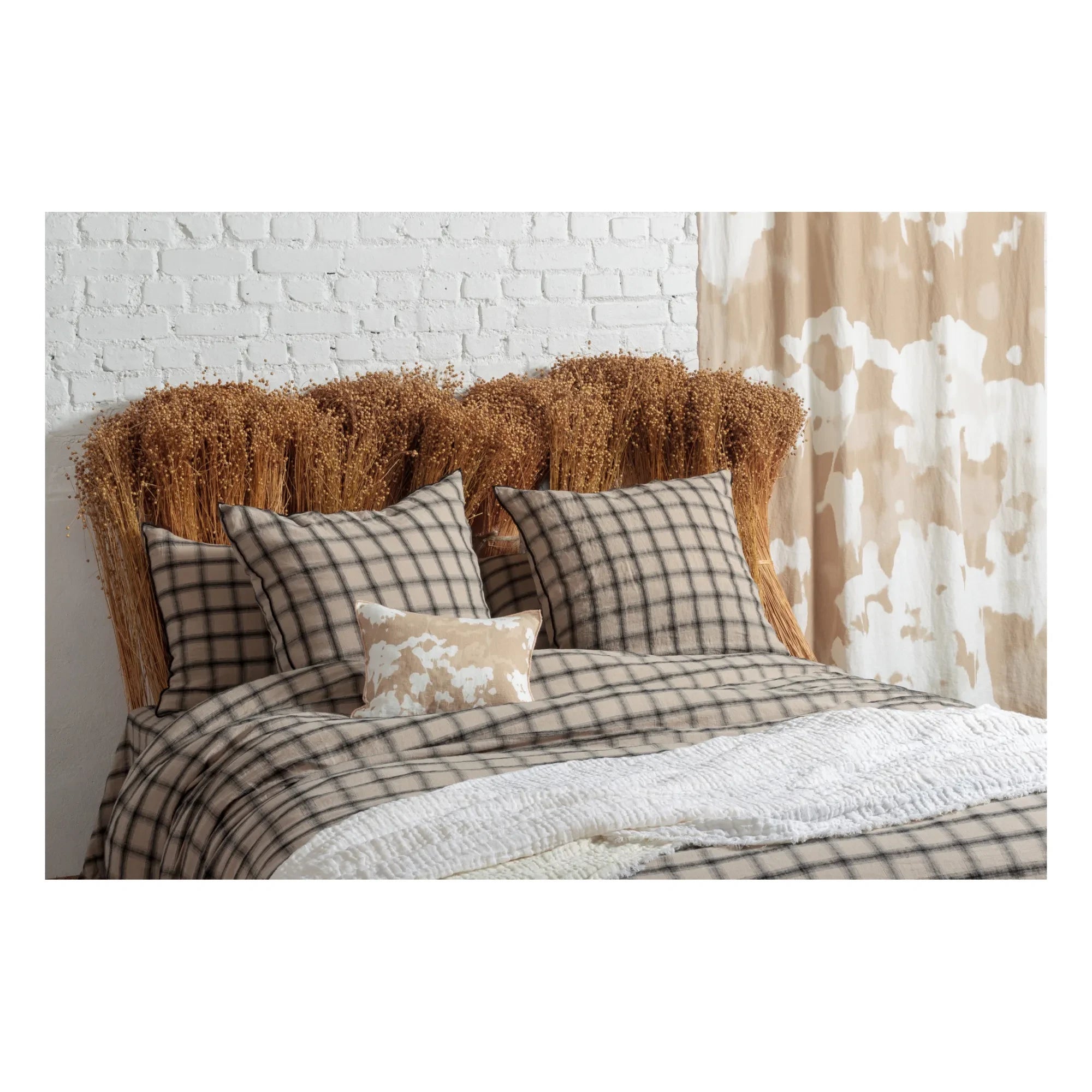 Le Monde Sauvage - Funda nórdica de lino lavado Highland | Rosa beige