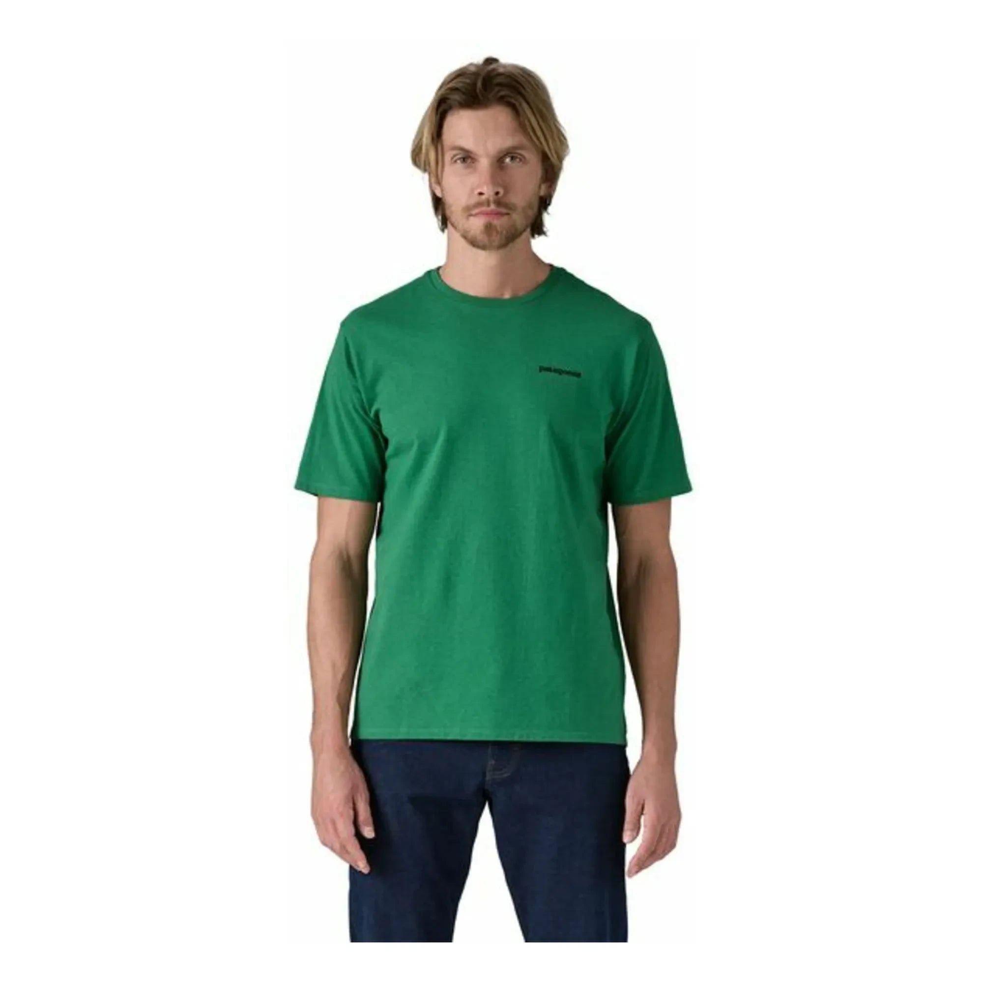 Patagonia - Camiseta P-6 Logo Responsibili Fibras recicladas | Verde cromo