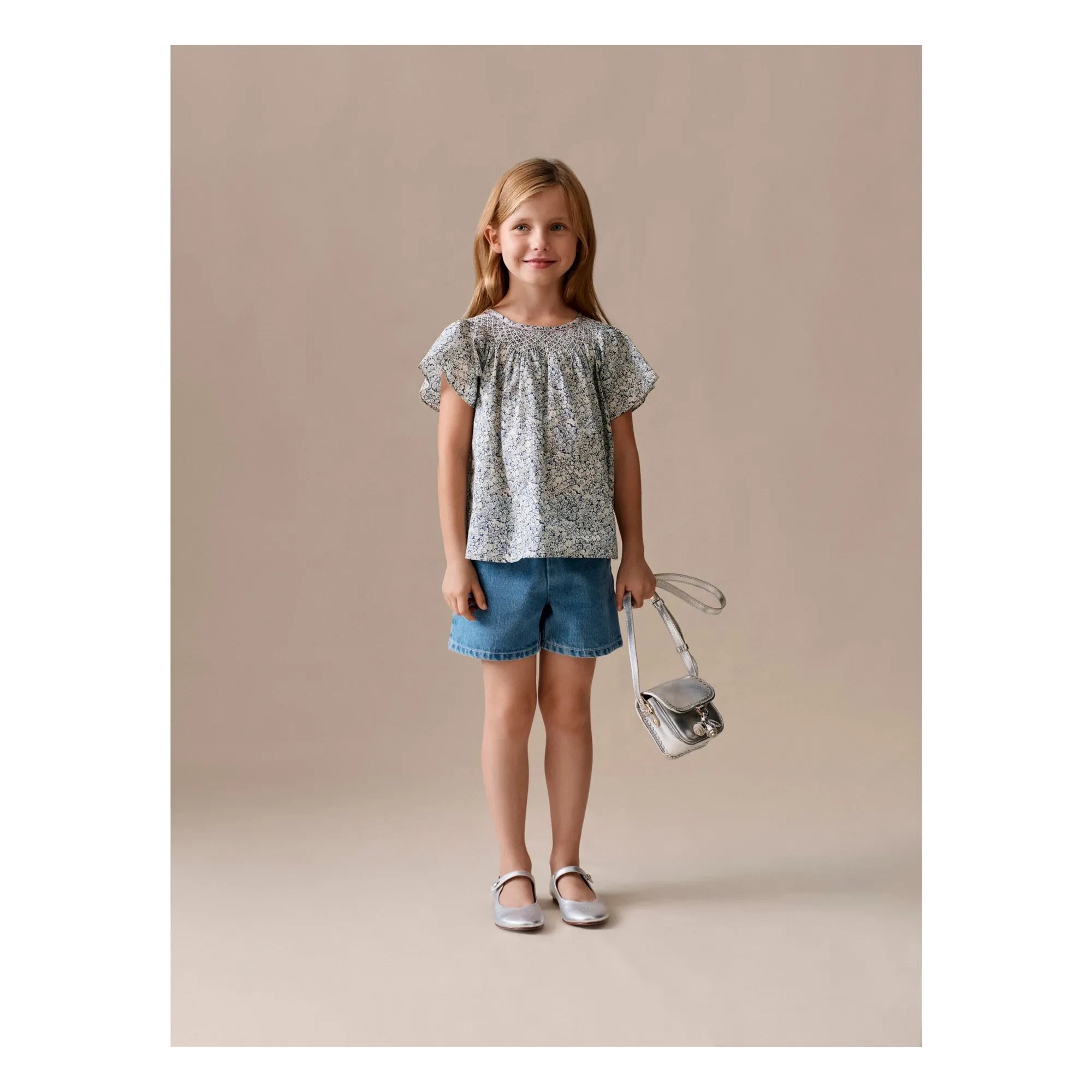Bonpoint - Milly Shorts de jean de algodón orgánico | Azul