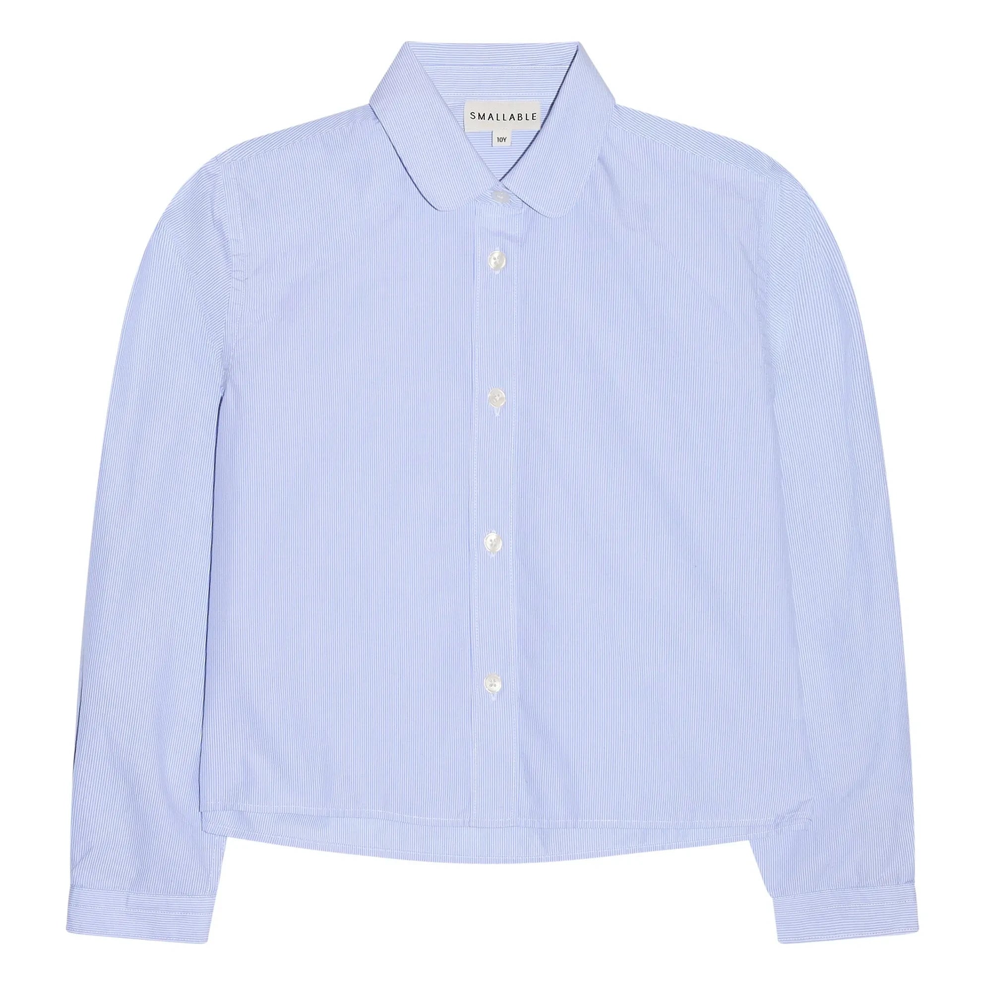 Smallable Kid - Camisa Corta de Rayas Clara | Azul Claro