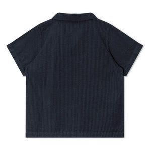 Matona - Camisa Lisa de Algodón Orgánico | Azul Marino