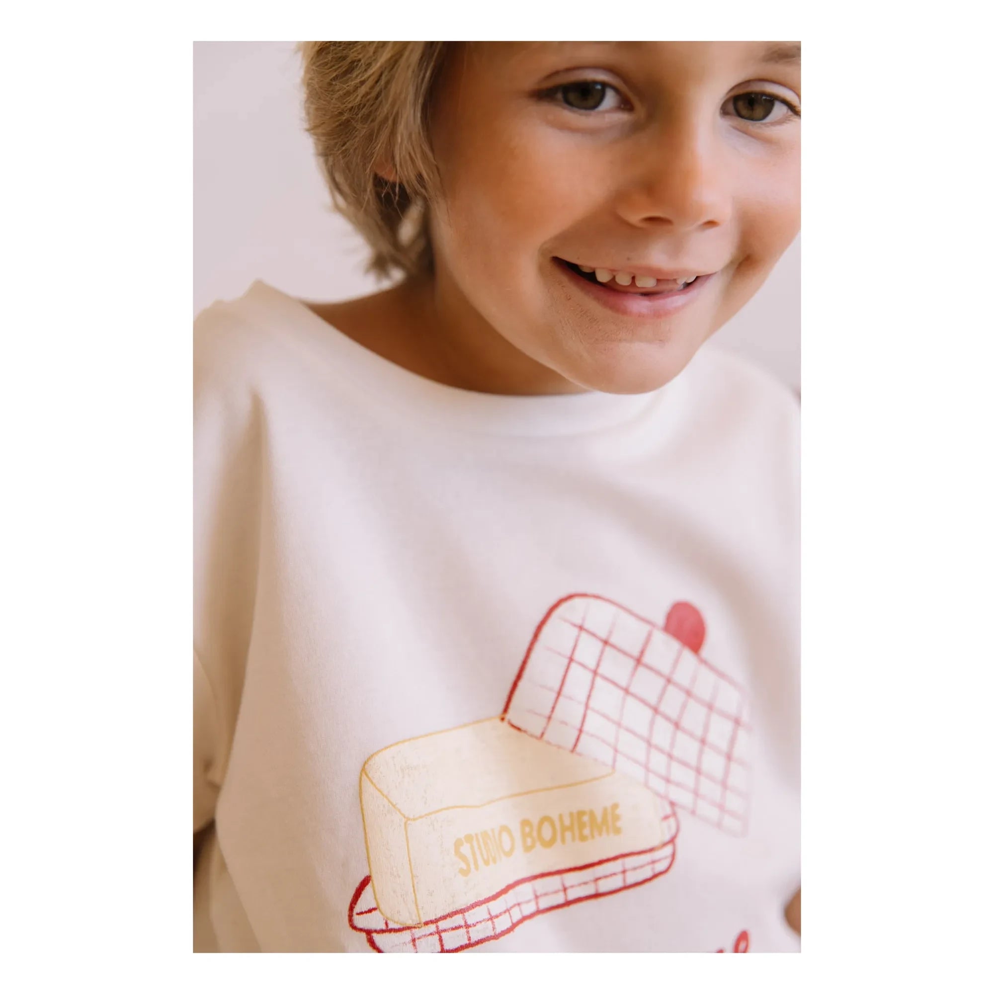Studio Bohème - Camiseta con plato de mantequilla de algodón orgánico esencial | Crudo