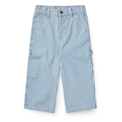 Copenhagen Colors - Pantalones cargo de gabardina de algodón orgánico a rayas | Azul