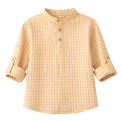 Lililotte - Camisa Côme Seersucker de Algodón Orgánico a Cuadros | Amarillo