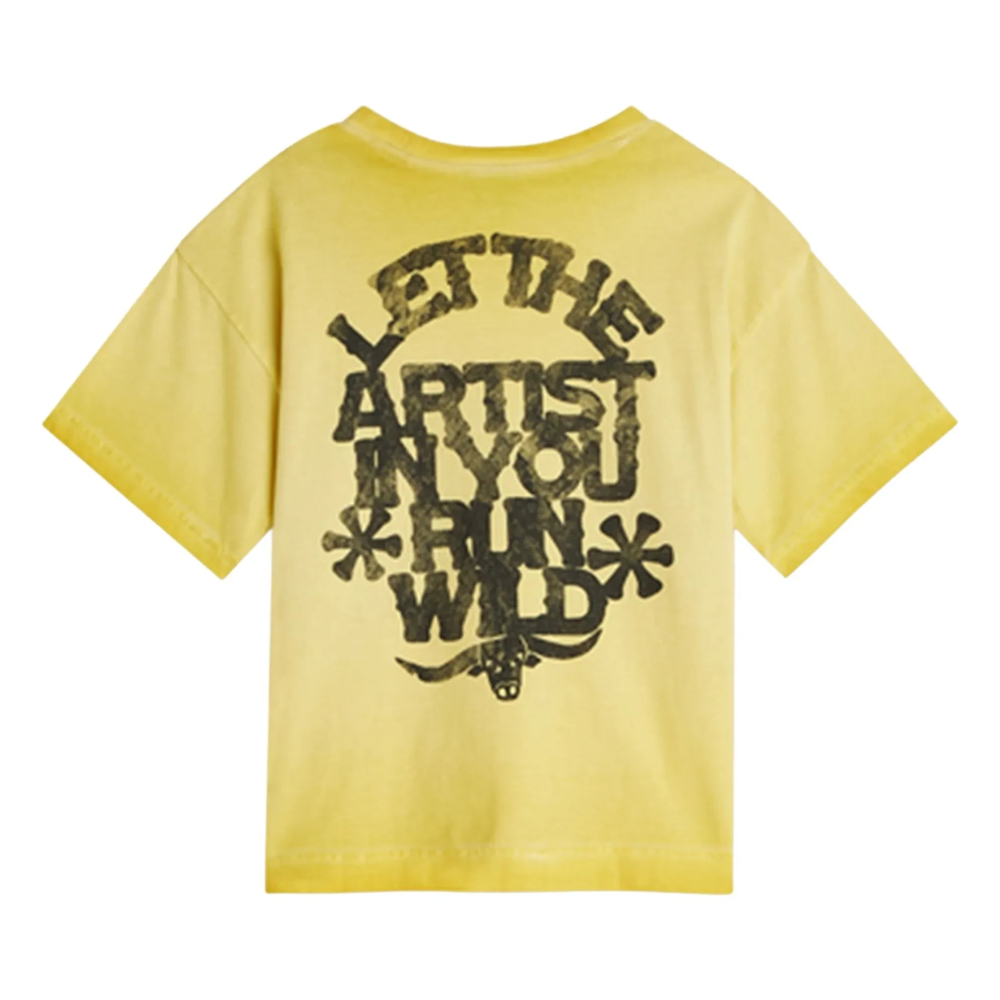 Scotch & Soda - Camiseta con logo extragrande de la obra de arte | Amarillo