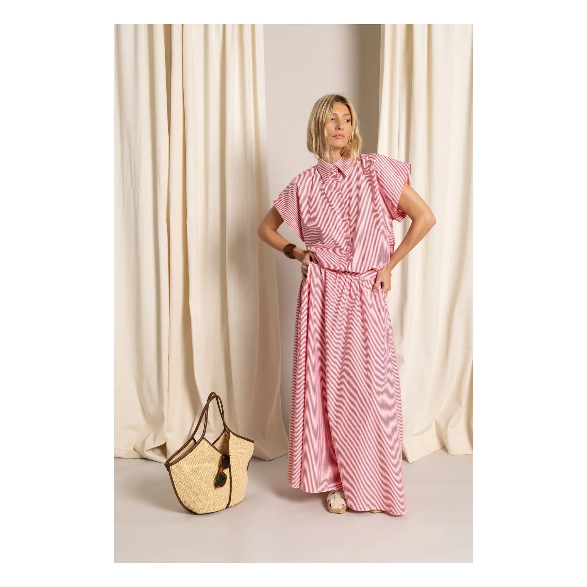 Smallable Woman - Camisa crop Bella de rayas | Cereza