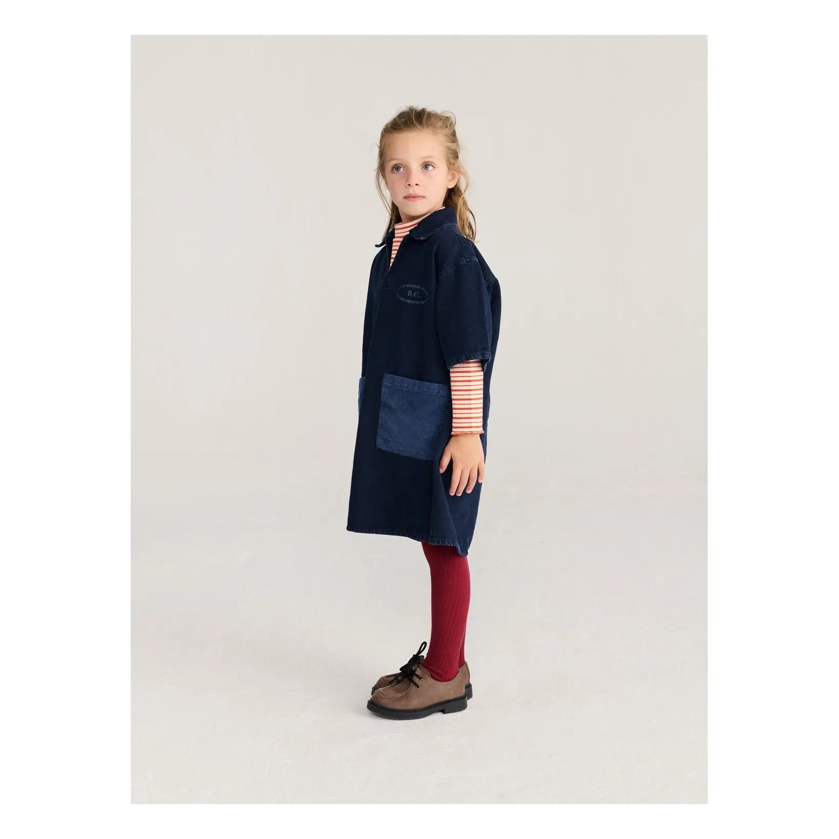 Bobo Choses - B.C. Denim Geri Dönüştürülmüş Pamuk Elbise | Koyu Mavi
