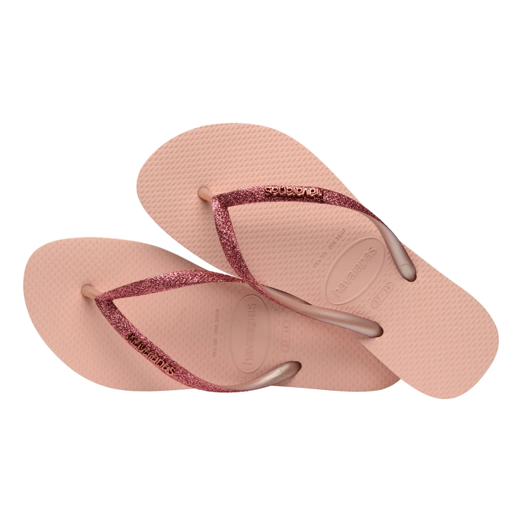 Havaianas - Chanclas de dedo finas con purpurina | Rosa