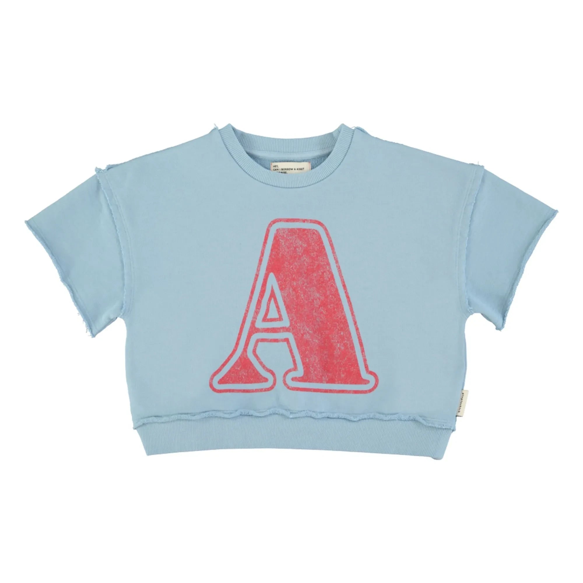Piupiuchick - Sudadera de manga corta Lettre A Algodón orgánico | Azul claro