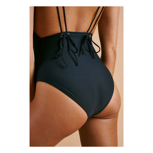 Anja Paris - Le Piccolo Bañador de una pieza con textura de nido de abeja | Negro