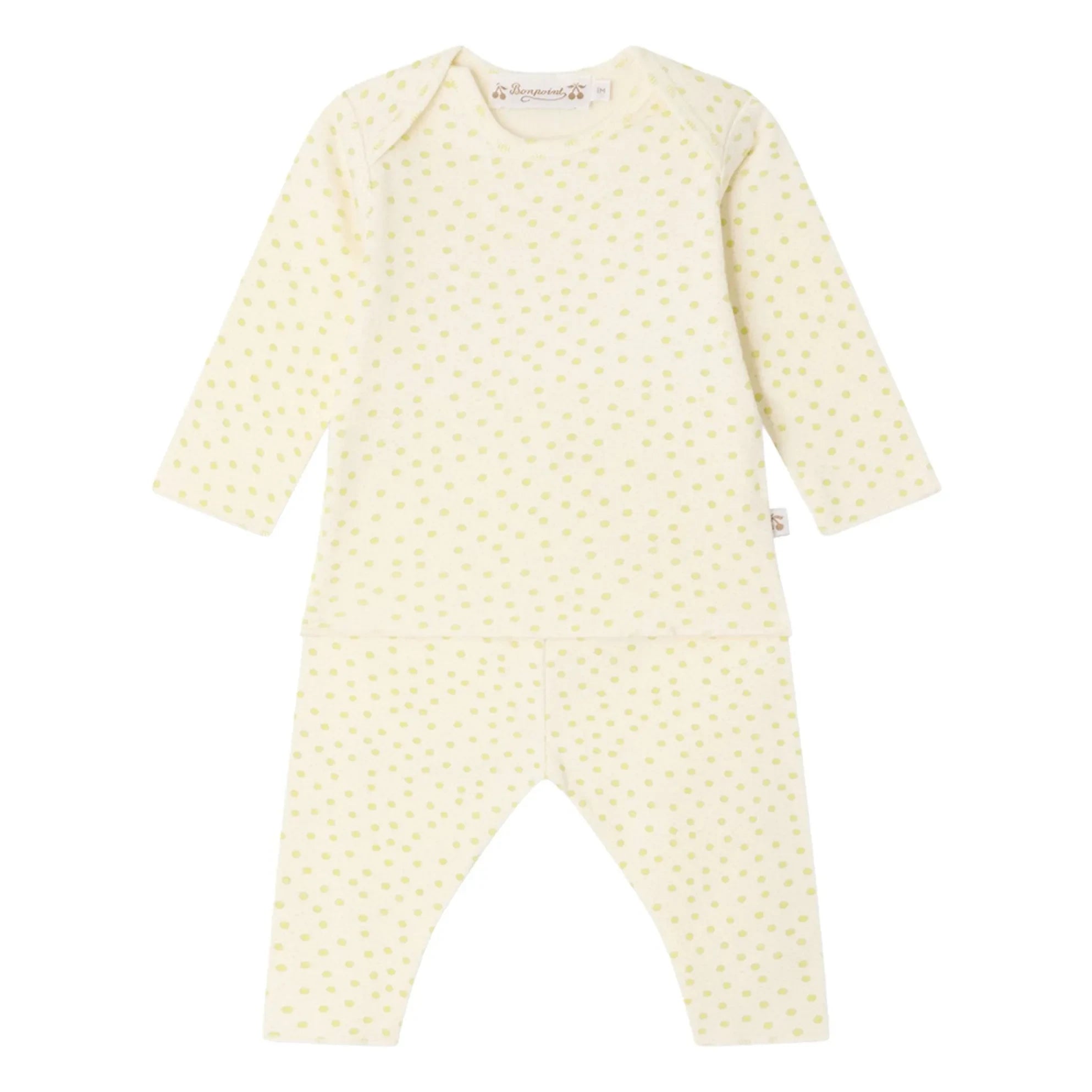 Bonpoint - Conjunto de camiseta y leggings de algodón orgánico Timi Pois | Crudo