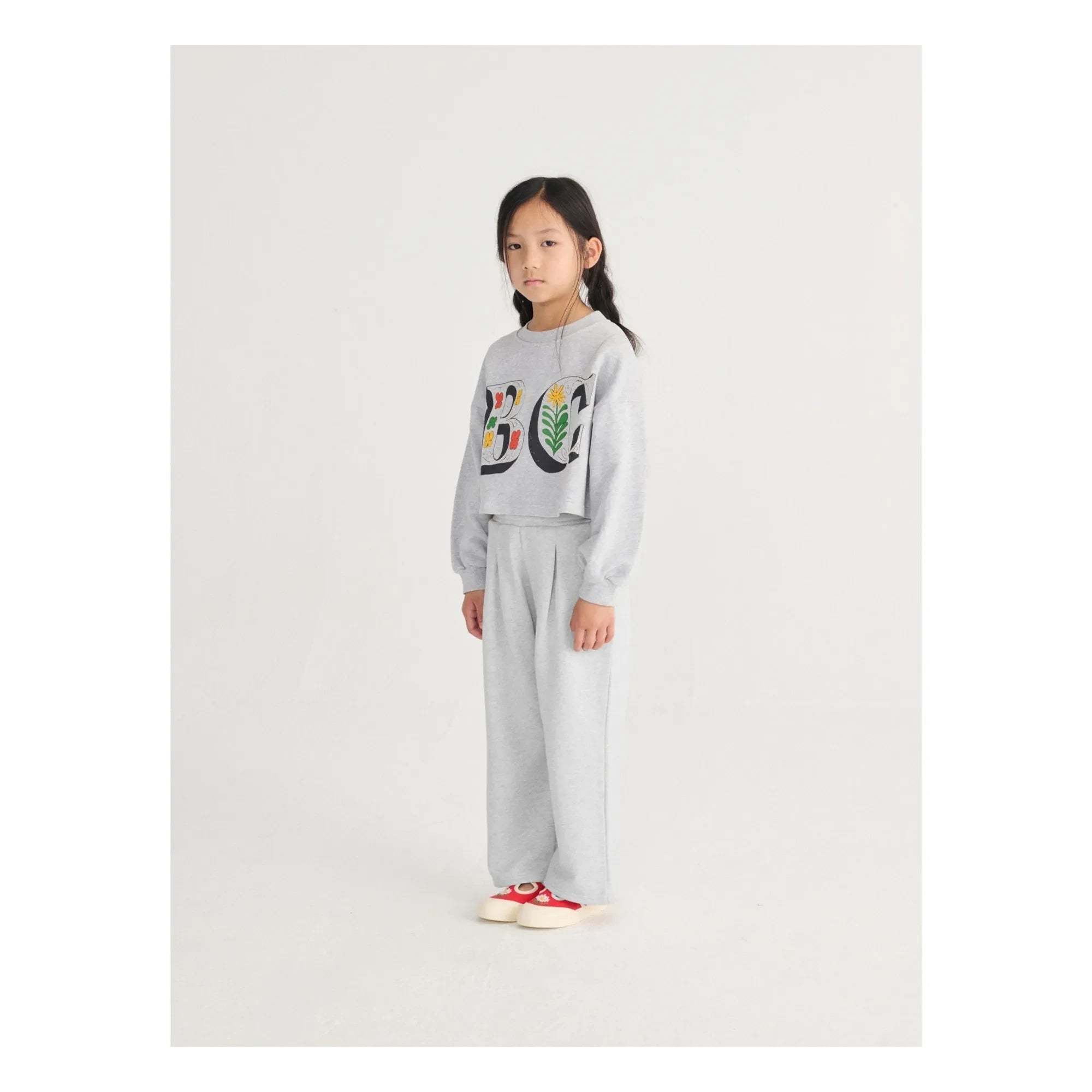 Bobo Choses - Sudadera corta de algodón orgánico BC | Gris jaspeado