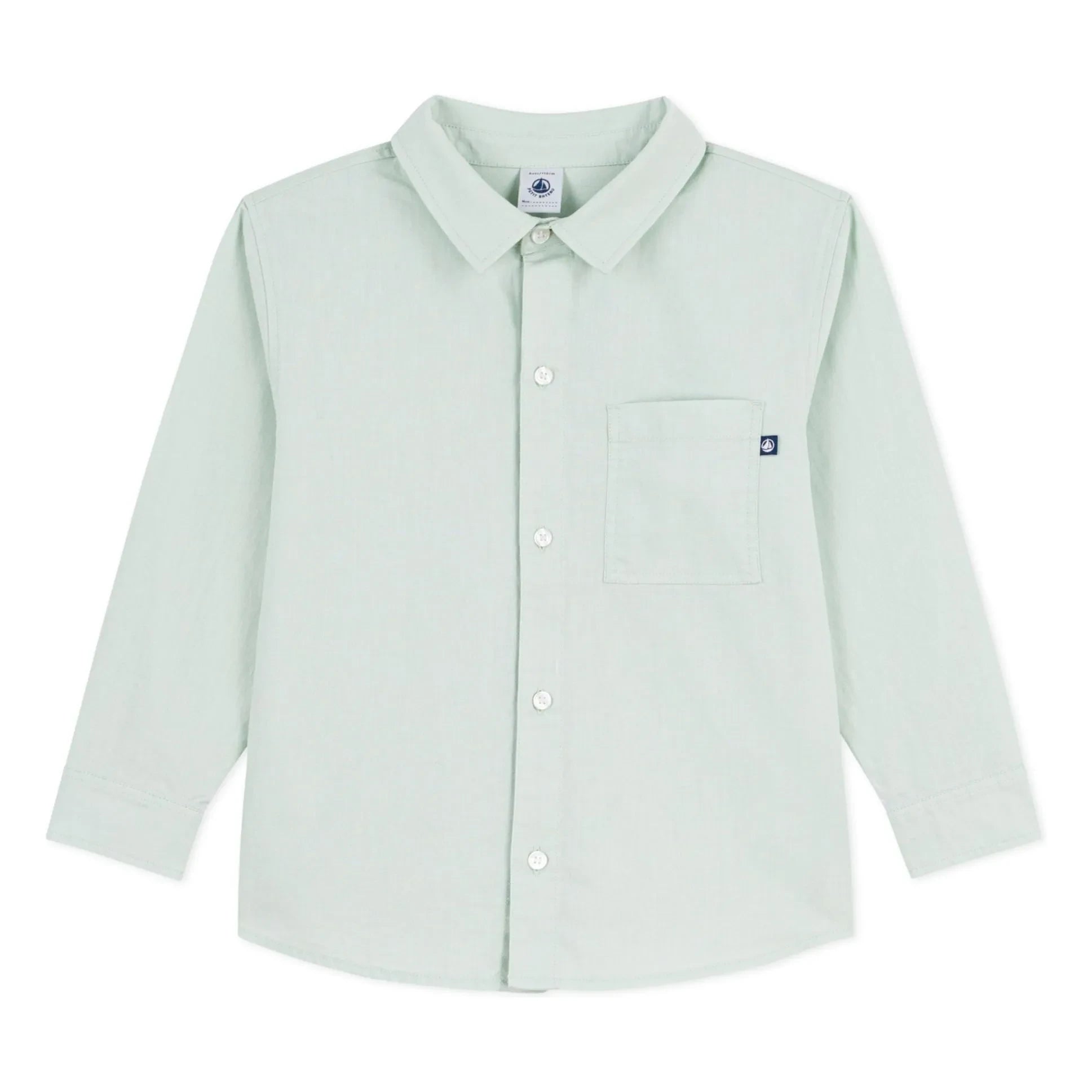 Petit Bateau - Salvia | Camisa lisa de lino