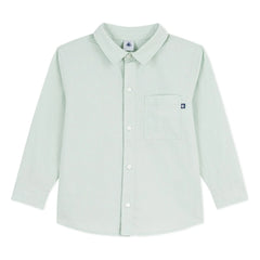 Petit Bateau - Salvia | Camisa lisa de lino