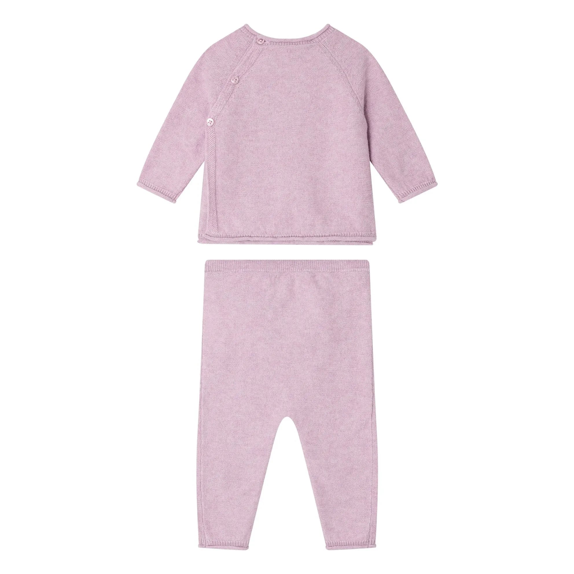 Bonpoint - Conjunto de camiseta y leggings de punto de algodón orgánico Loana | Lila