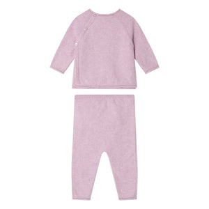 Bonpoint - Conjunto de camiseta y leggings de punto de algodón orgánico Loana | Lila