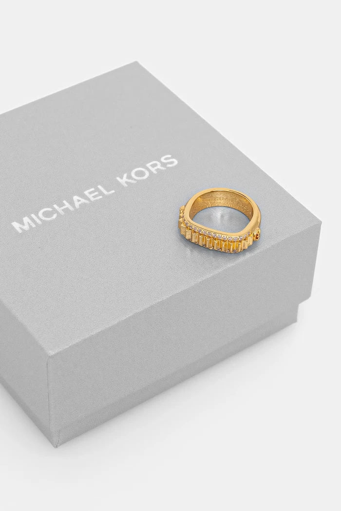 Anillo de circonitas chapado en oro Michael Kors para mujer