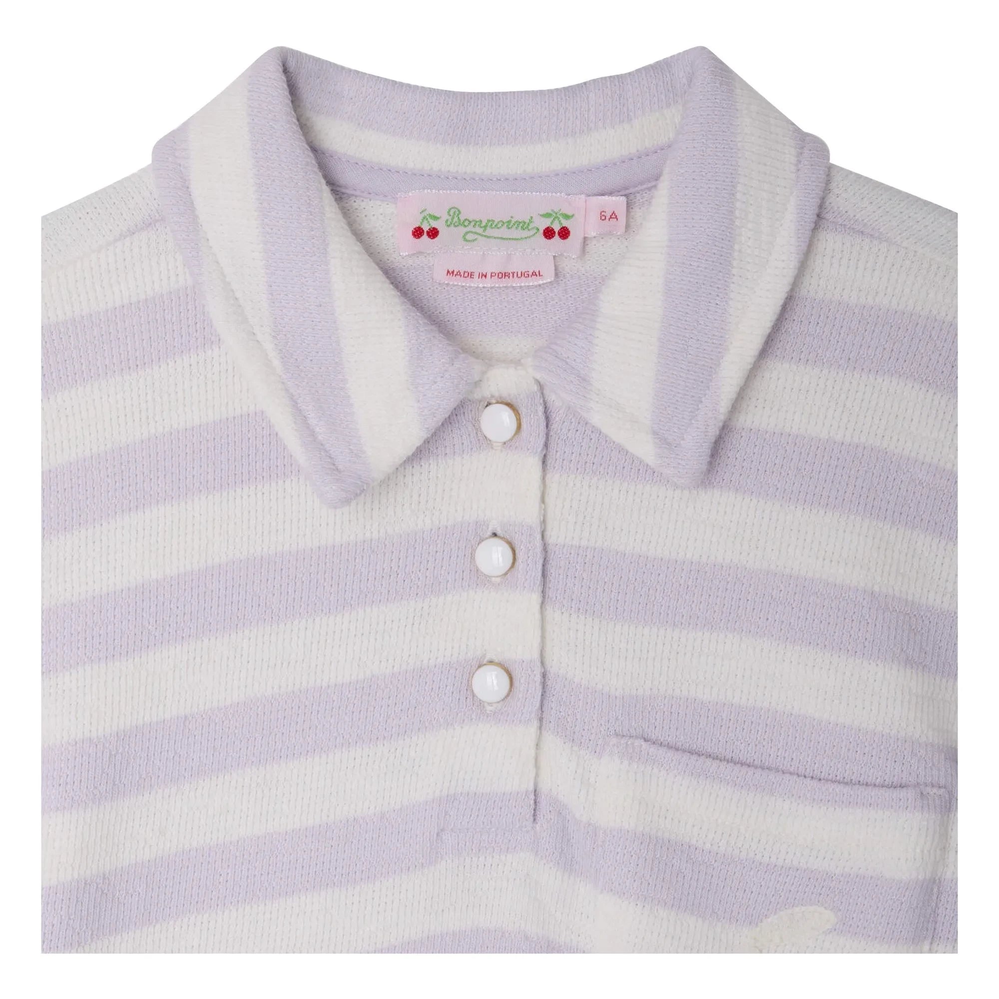 Bonpoint - Vestido a rayas de lobo hembra | Blanco