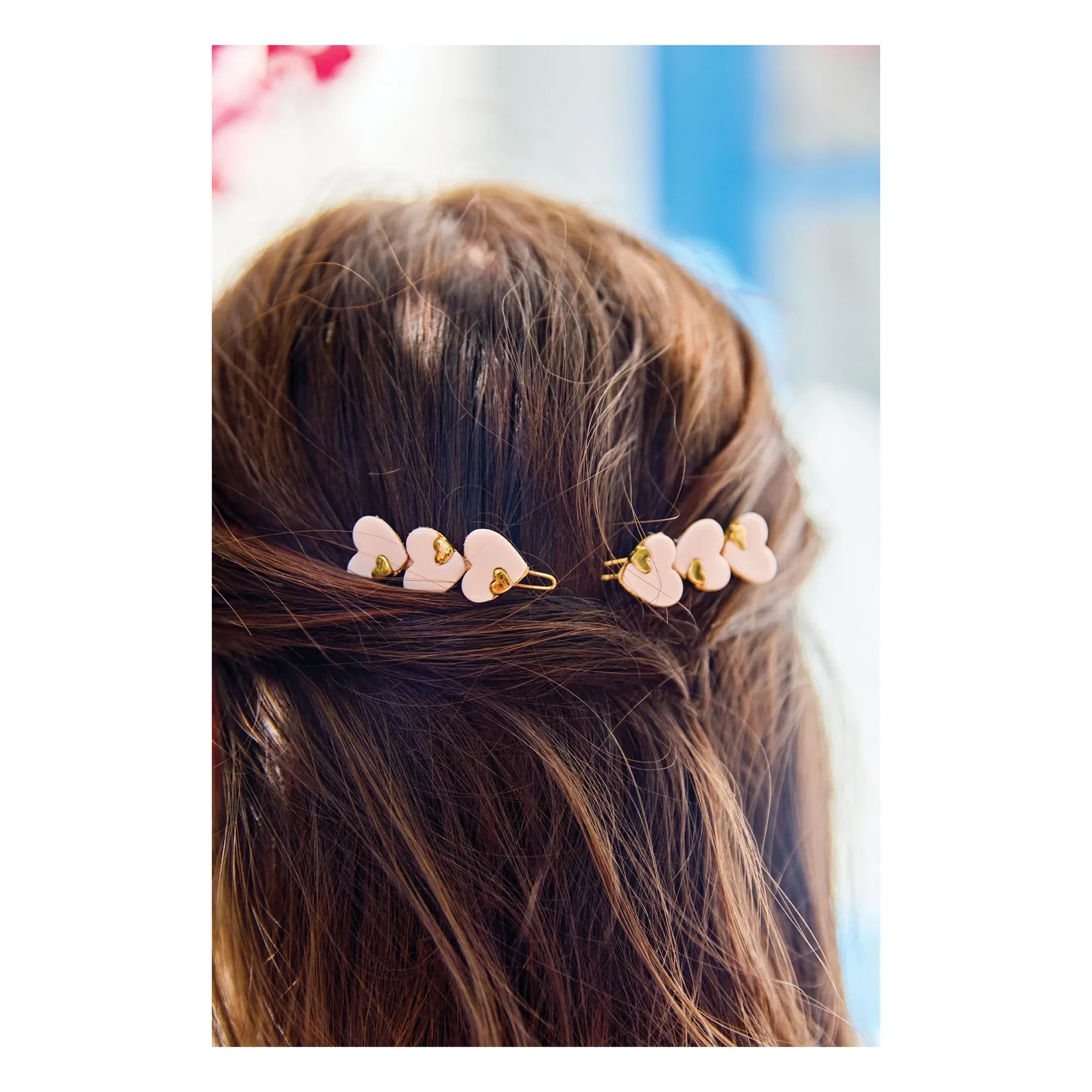 Tartine et Chocolat - Set de 2 pinzas de pelo en forma de corazón | Rosa claro