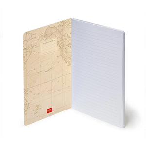 Legami - B5 Lined Defter ile Illustrated Hard Kılıf - Seyahat Map