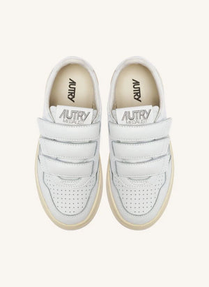 Autry - Kidstripes Zapatillas de Cuero Bajo | Blanco