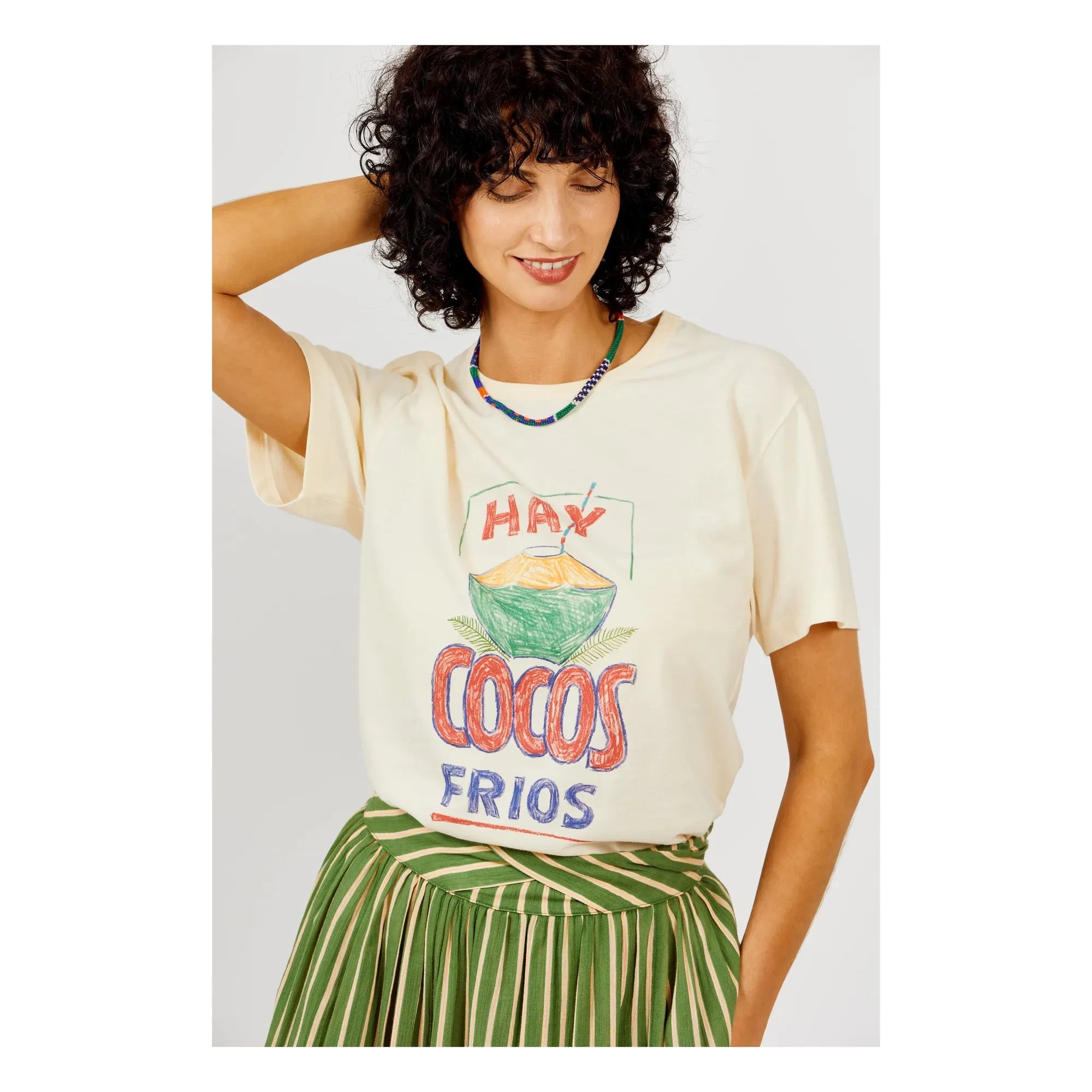 a.p - Camiseta de algodón orgánico Cocos | Crudo