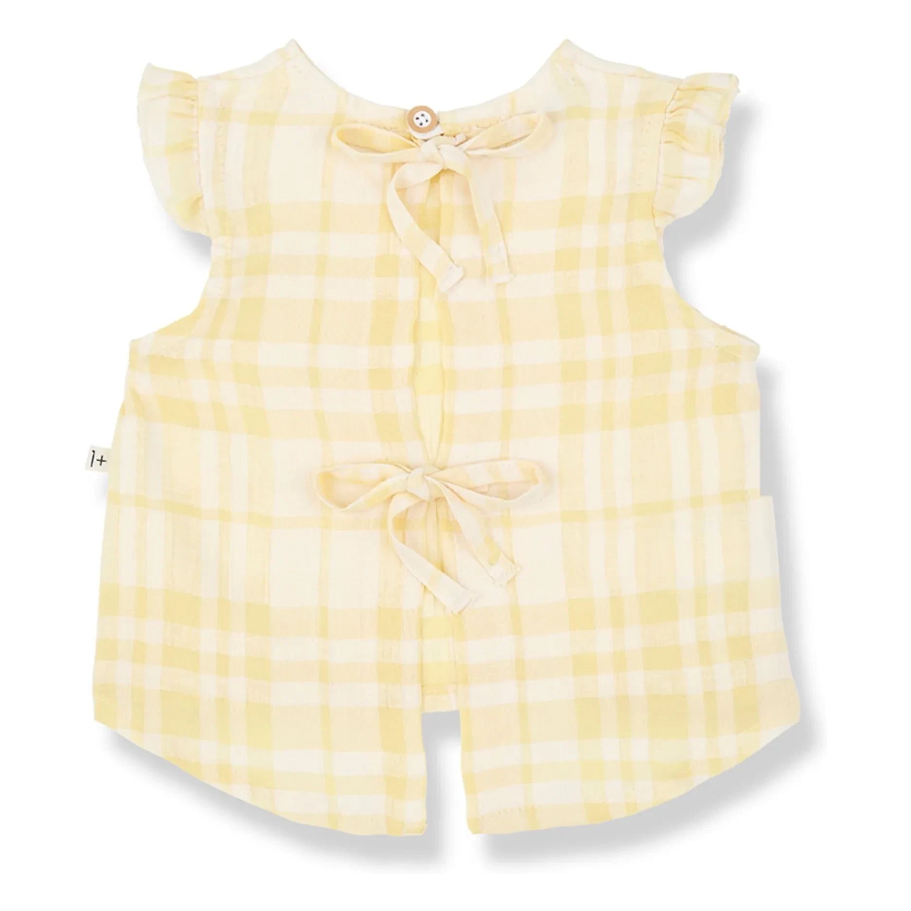 1+ en la familia - Blusa de lino a cuadros Ferrosa | Amarillo