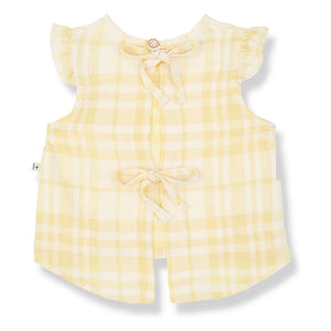 1+ en la familia - Blusa de lino a cuadros Ferrosa | Amarillo