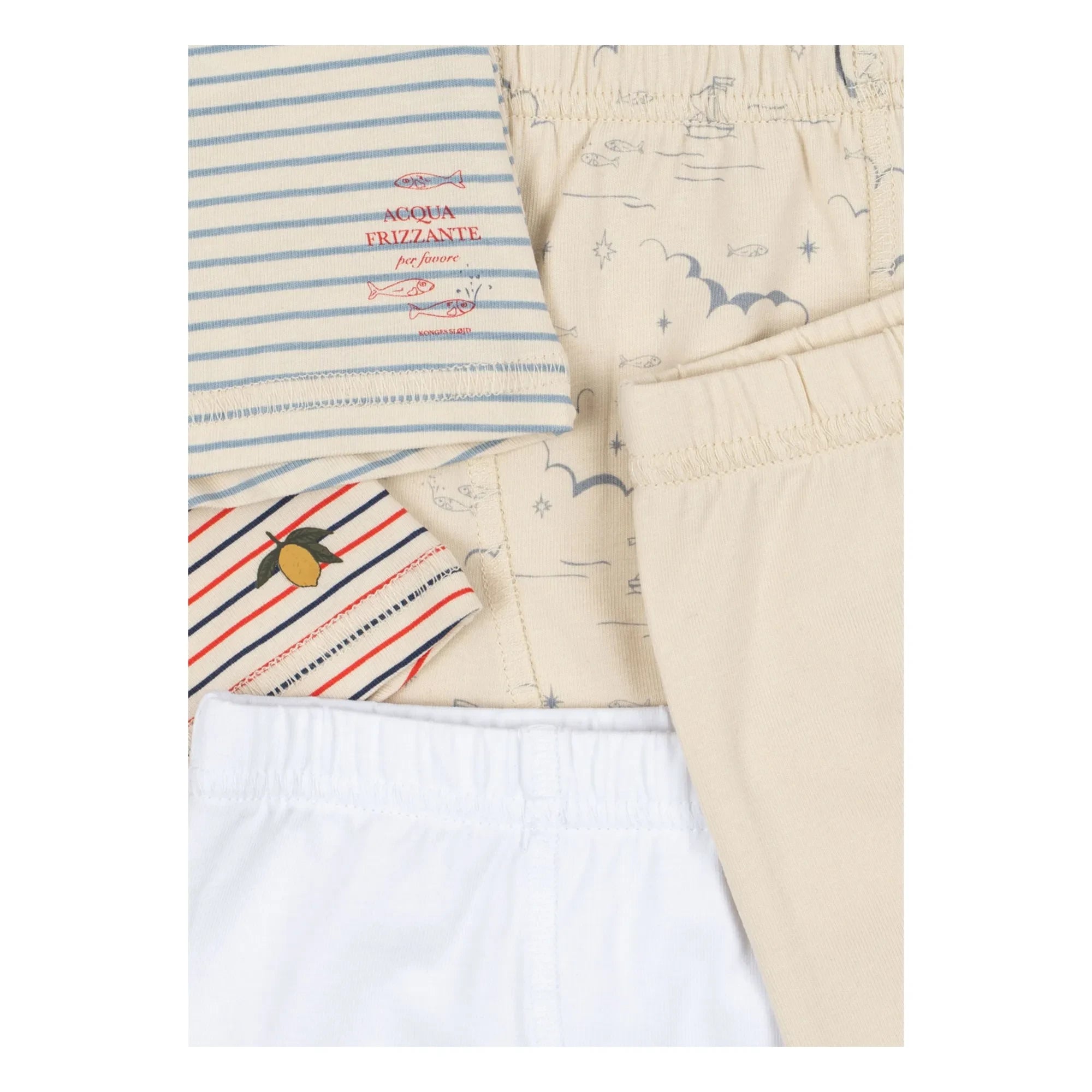 Konges Sløjd - Bóxer slip de algodón orgánico a rayas - Paquete de 5 | Beige