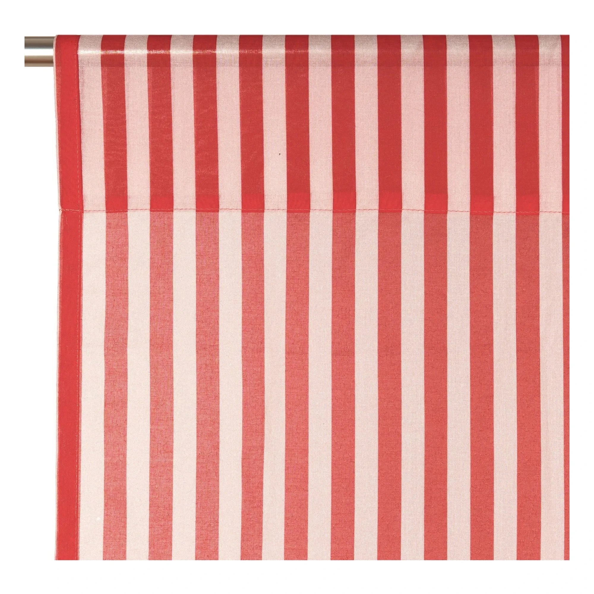 Nobodinoz - Cortina de gasa de algodón con estampado de cuadros Wendy | Rojo