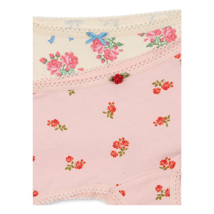 Konges Sløjd - Bragas hipster de algodón orgánico con estampado floral, paquete de 2 | Rosa empolvado