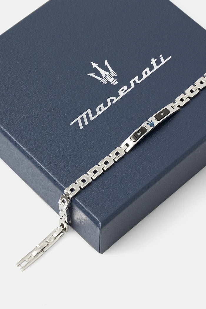 MASERATI pulsera de acero inoxidable para hombre con diamantes DIAMONDS