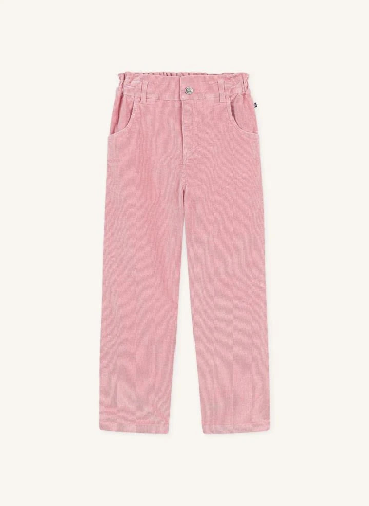 Petit Bateau - Kağıt Kese Pantolon Kadife Organik Pamuk | Pembe