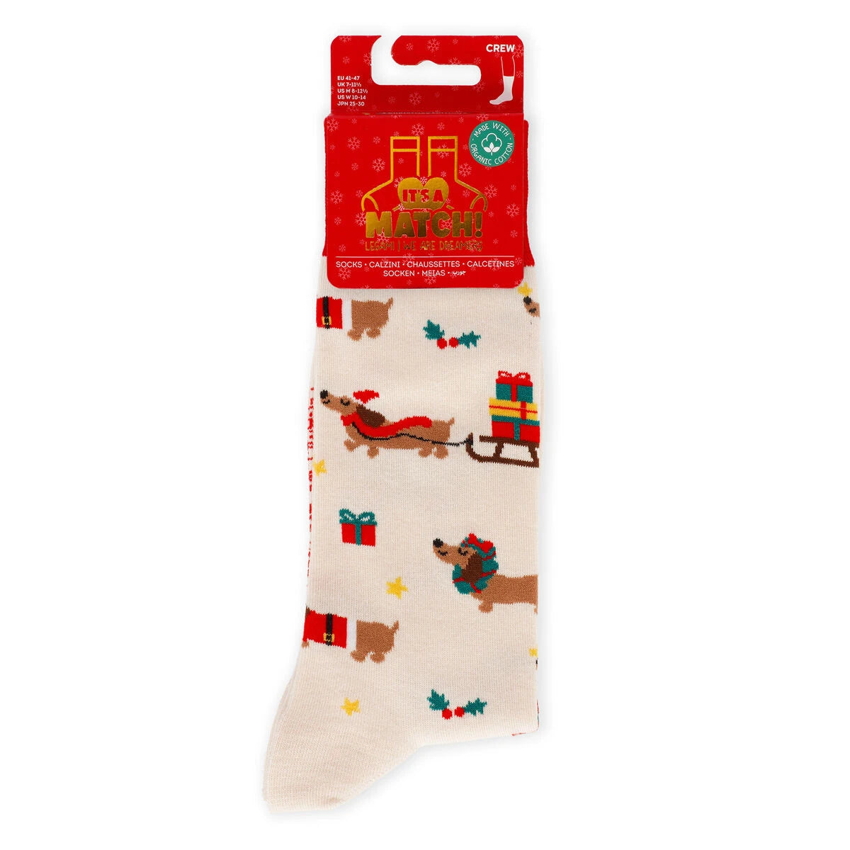 Legami - Calcetines de Navidad Dachshund Talla 41-47 - ¡Ajuste Perfecto!
